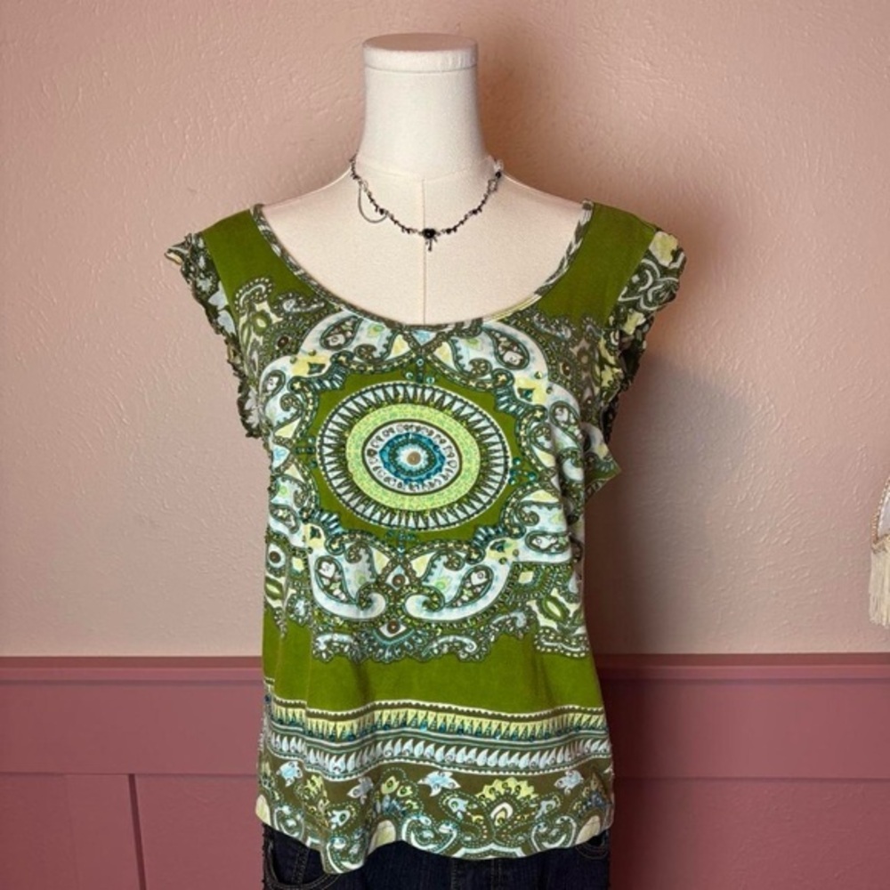 euro fairy y2k vtg beaded top

bila
sz pxl
green
garden party